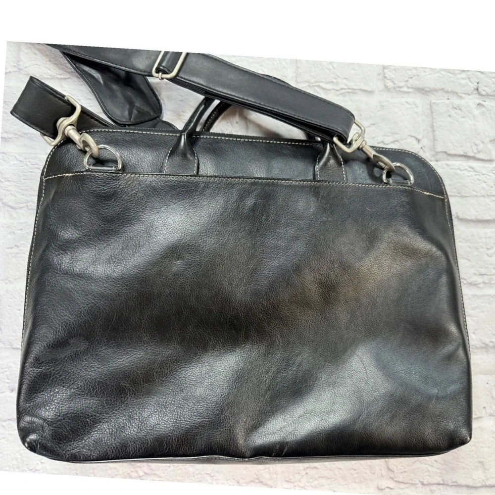 Lodis Briefcase Laptop Bag Mens OS‎ Black Good Leather Messenger Crossbody